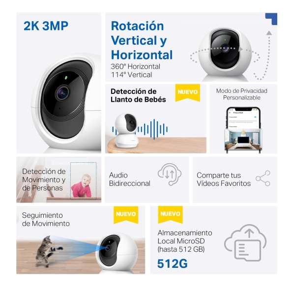 PAN TILT HOME SECURITY WI FI CAMERA